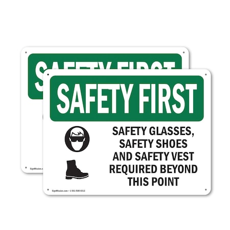 Signmission 10 in Height, 14 in Width, Plastic, Rectangle OS-2PACK-SF-P-1014-L-10955